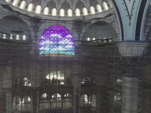 Çamlıca Camii'nin içi ilk kez drone ile görüntülendi