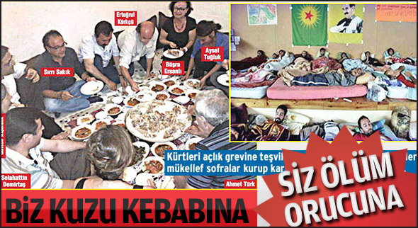 Biz kuzu kebabına siz ölüm orucuna