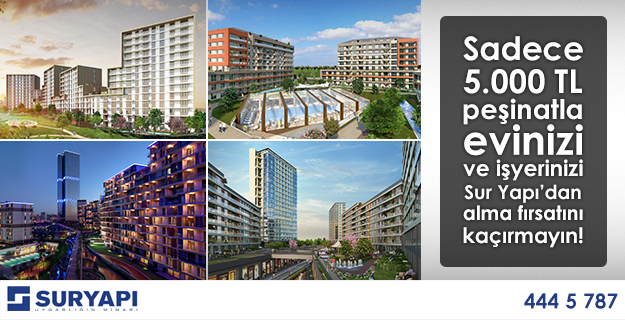 Sur Yapı´dan Sadece 5.000 TL Peşinatla Dev Kampanya