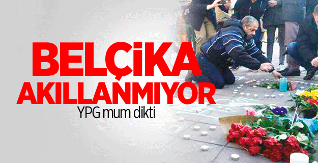Belçika'da YPG mum dikti