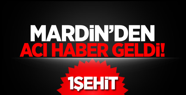 Mardin'den acı haber: 1 şehit