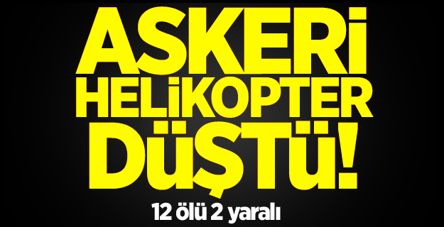 Askeri helikopter düştü: 12 ölü, 2 yaralı