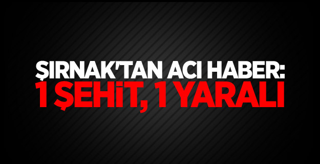 Şırnak'tan acı haber: 1 şehit, 1 yaralı
