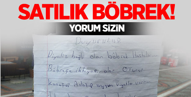 Yorumsuz: Satılık böbrek!
