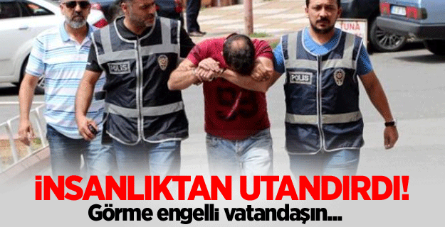 Görme engellinin maaşını çaldı