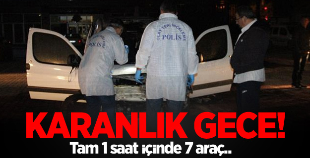 Konya'da 7 araç kundaklandı