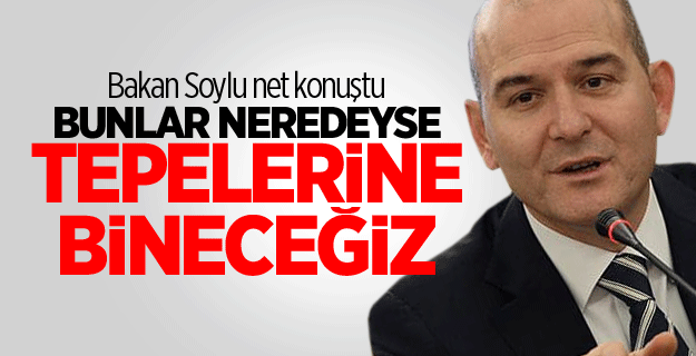 İçişleri Bakanı Soylu:Bunlar neredeyse tepelerine bineceğiz