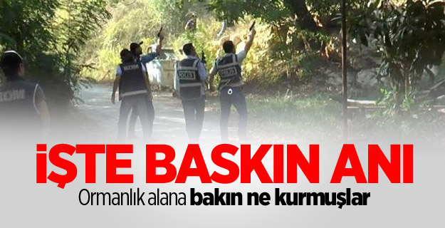 Ormanlık alana sahte içki imalathanesine kurmuşlar