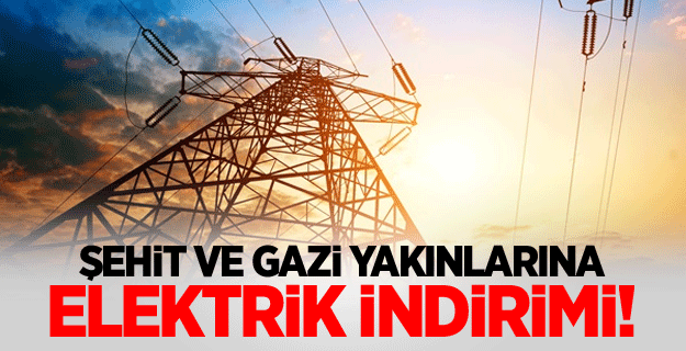Şehit ve gazi yakınlarına yüzde 50 elektrik indirimi!