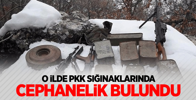 Hatay'da PKK sığınaklarında cephanelik bulundu