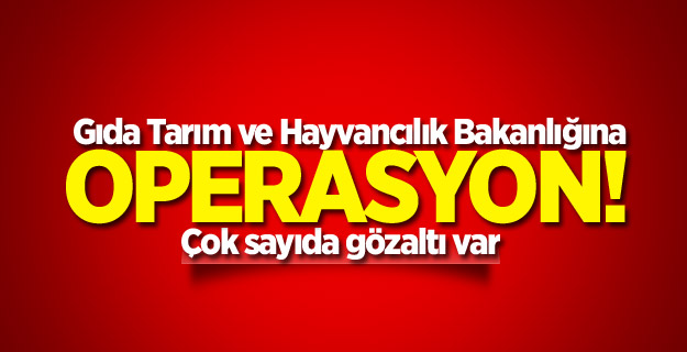 Gıda Tarım ve Hayvancılık Bakanlığına operasyon
