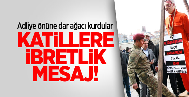 FETÖ'yü astılar! Adliye önünde idam sehpası