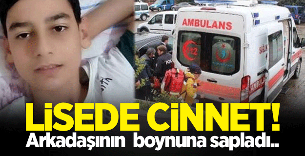 Lisede cinnet! Arkadaşının boynuna bıçak sapladı