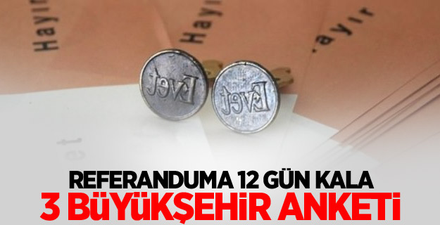 Referanduma 12 gün kala 3 büyükşehir anketi