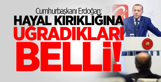 Cumhurbaşkanı Erdoğan: Hayal kırıklığına uğradıkları belli!