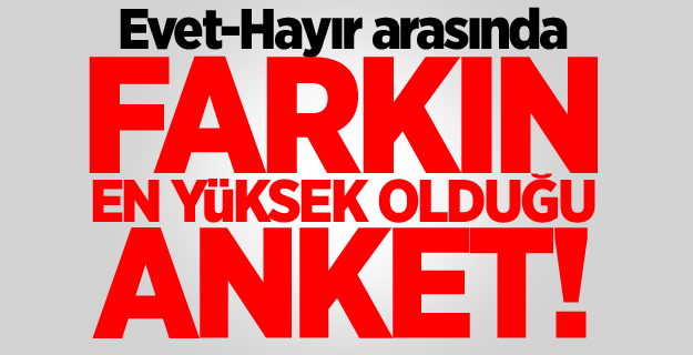Evet-Hayır arasında farkın en yüksek olduğu anket!