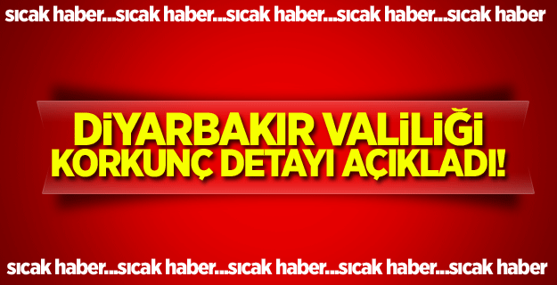 Diyarbakır Valiliği korkunç detayı açıkladı!