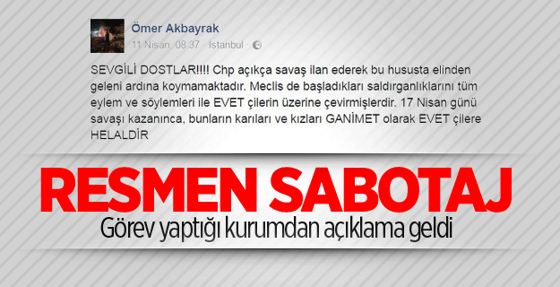 İBB çalışanından sabotaj gibi referandum mesajı
