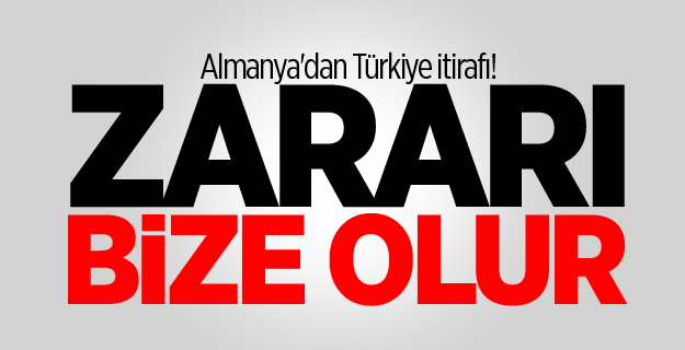 Almanya'dan Türkiye itirafı! Zararı bize olur