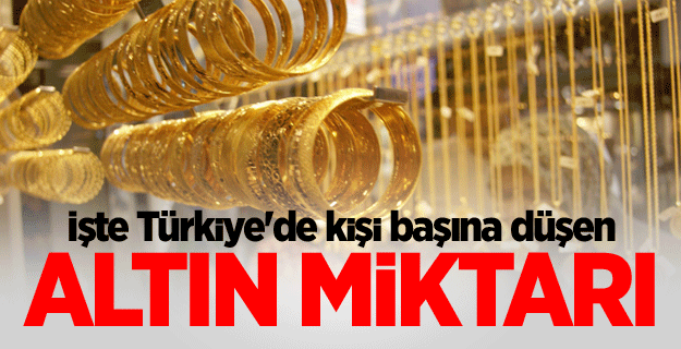 Türkiye'de kişi başına 5,5 gram altın düşüyor