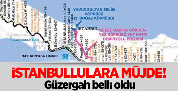 Gebze 3. köprüye hızlı tren ile bağlanacak Gebze 3. köprüye hızlı tren ile bağlanacak