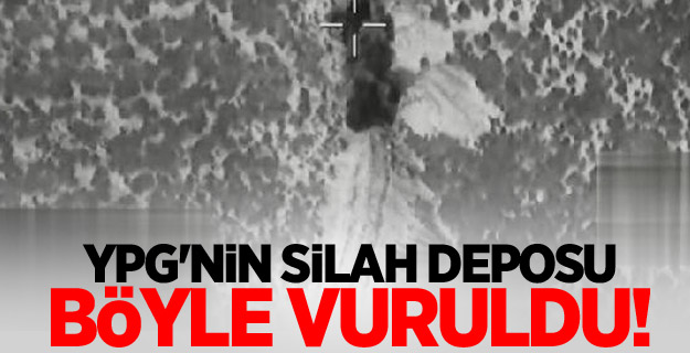 YPG'nin silah deposu böyle vuruldu! Sıcak görüntü