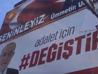"SP liderinin pankartı baskıyla söktürüldü" iddiası