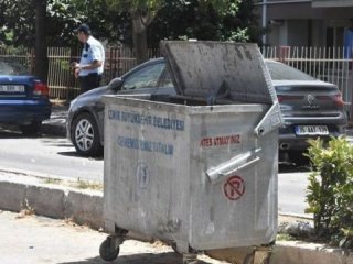 Çöp konteynerinde çok sayıda mermi bulundu