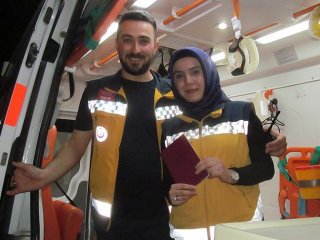 Ambulansın sireni bu kez mutluluk için çaldı