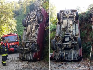 5 metreden alt yola böyle çakıldı