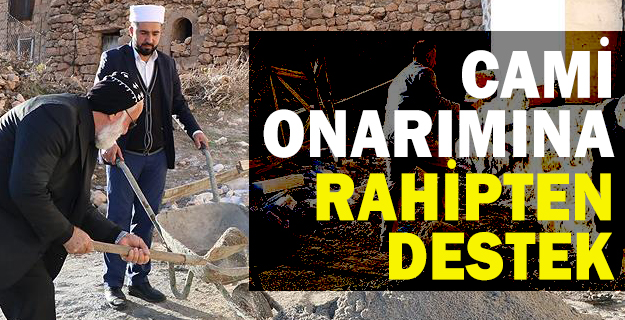 Cami onarımına rahipten destek