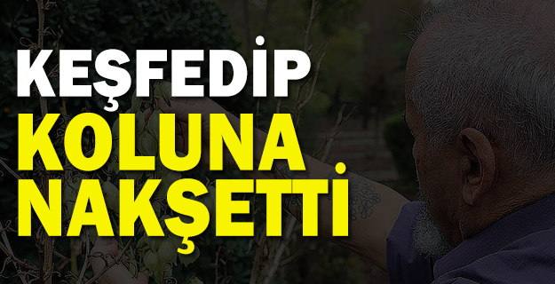 Keşfettiği bitkileri koluna nakşediyor