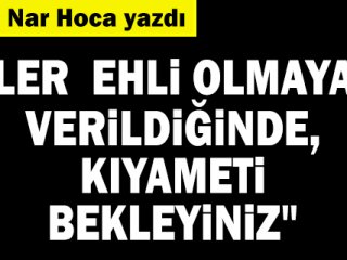 Cemal Nar Hoca'dan ehil yazısı