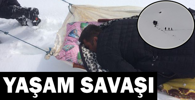 2 kilometre boyunca branda üzerinde taşınarak kurtarıldı