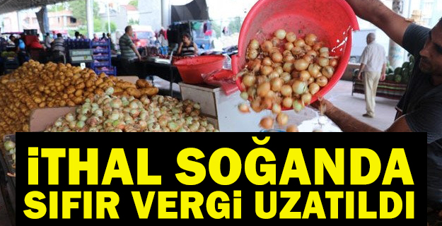 İthal soğanda sıfır vergi bir ay uzatıldı