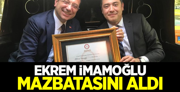 Ekrem İmamoğlu mazbatasını aldı