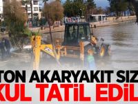 4 ton akaryakıt sızdı, okul tatil edildi
