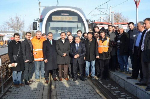 Kayseri'de Tramvay'da Test Sürüşü