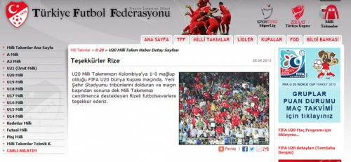 Tff’den Rize’ye Taraftar Teşekkürü