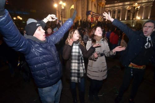 Ukraynalılar Yeni Yıla 'Euro Meydan' Eylemiyle Girdi